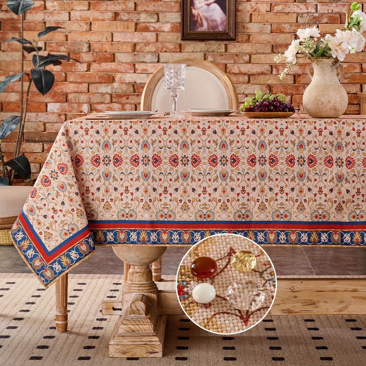 Home Textiles News - European Vintage Floral Tablecloth Waterproof Coating
