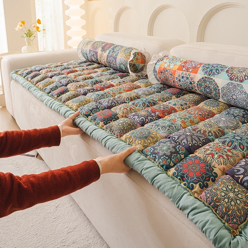 Floor Cushion Pouf - Cotton Thickness Couch Sectional Sofa Cover