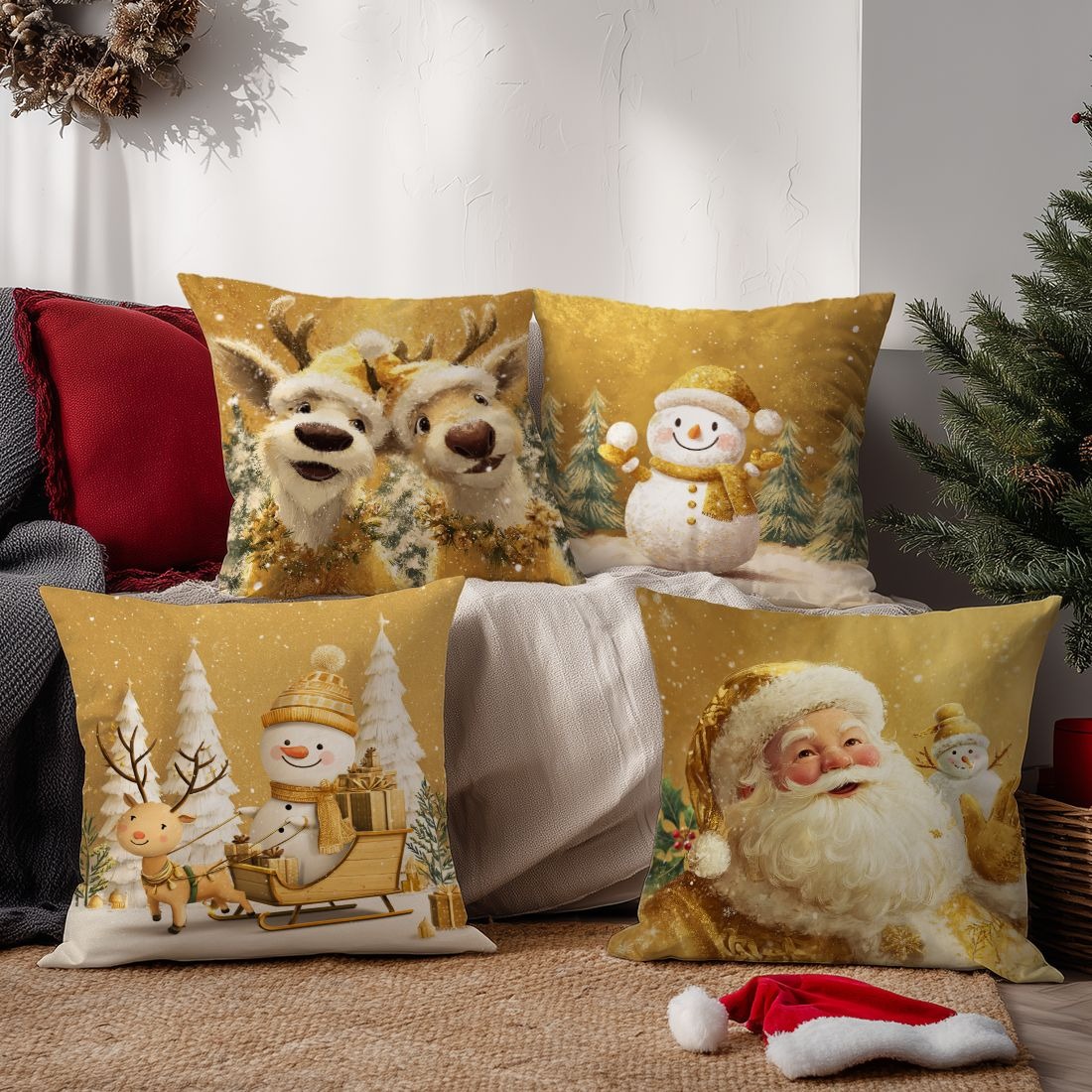 Festive Christmas Pillowcases: - Home Textiles News 리뷰 및 가격