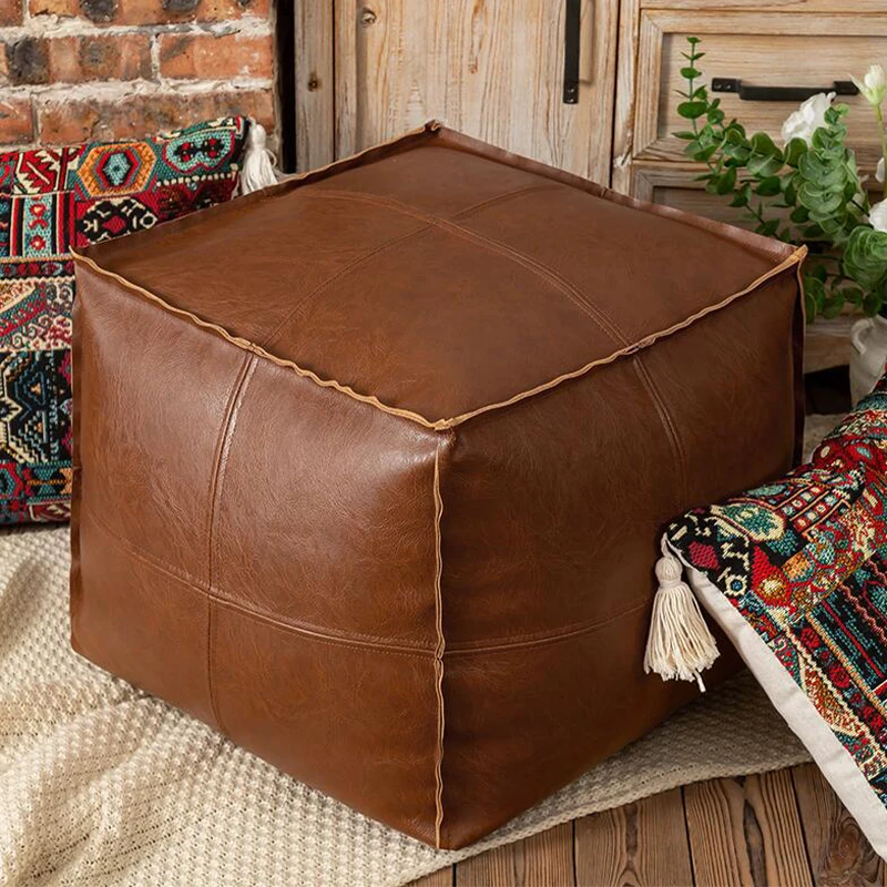 Moroccan Pu Leather Cushion Co - Floor Cushion Pouf 리뷰 및 가격