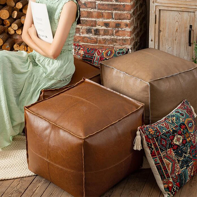 Moroccan Pu Leather Cushion Co - Floor Cushion Pouf 리뷰 및 가격