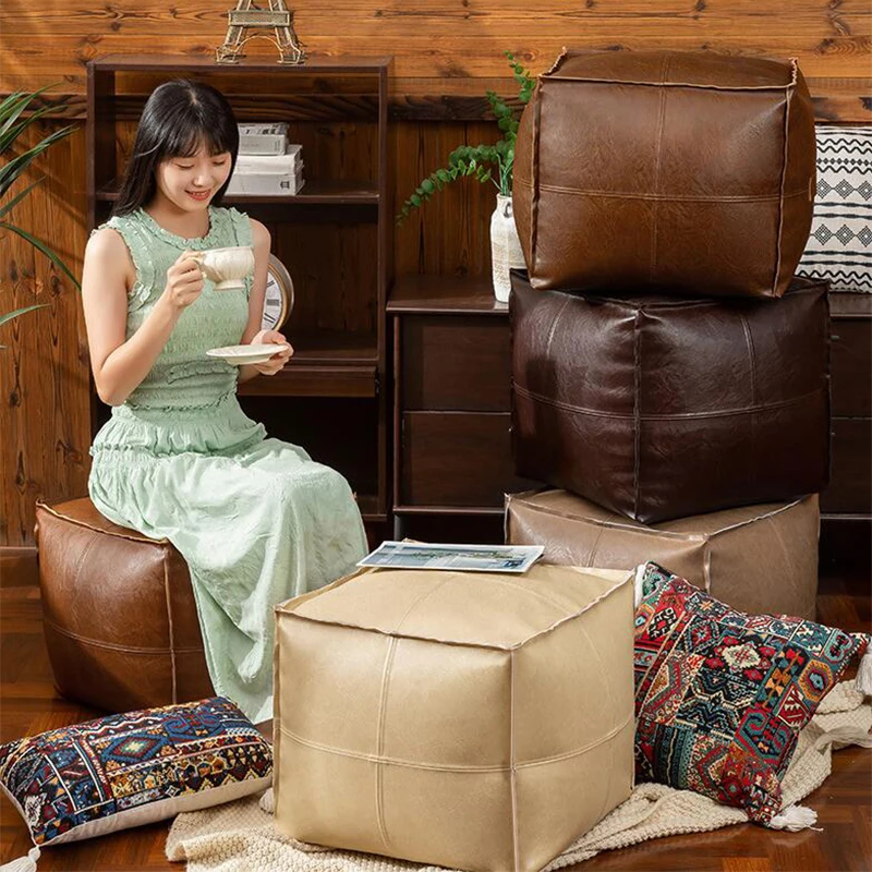 Moroccan Pu Leather Cushion Co - Floor Cushion Pouf 리뷰 및 가격