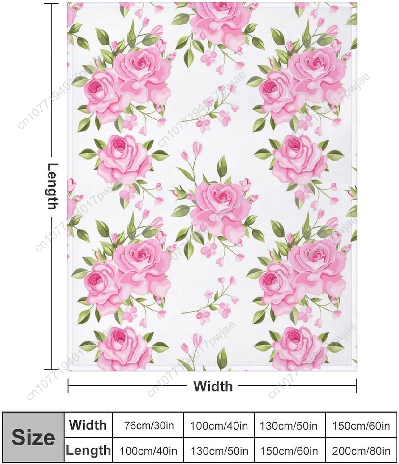 Pink Flower Throw Blanket Flor - Home Of Textiles 리뷰 및 가격