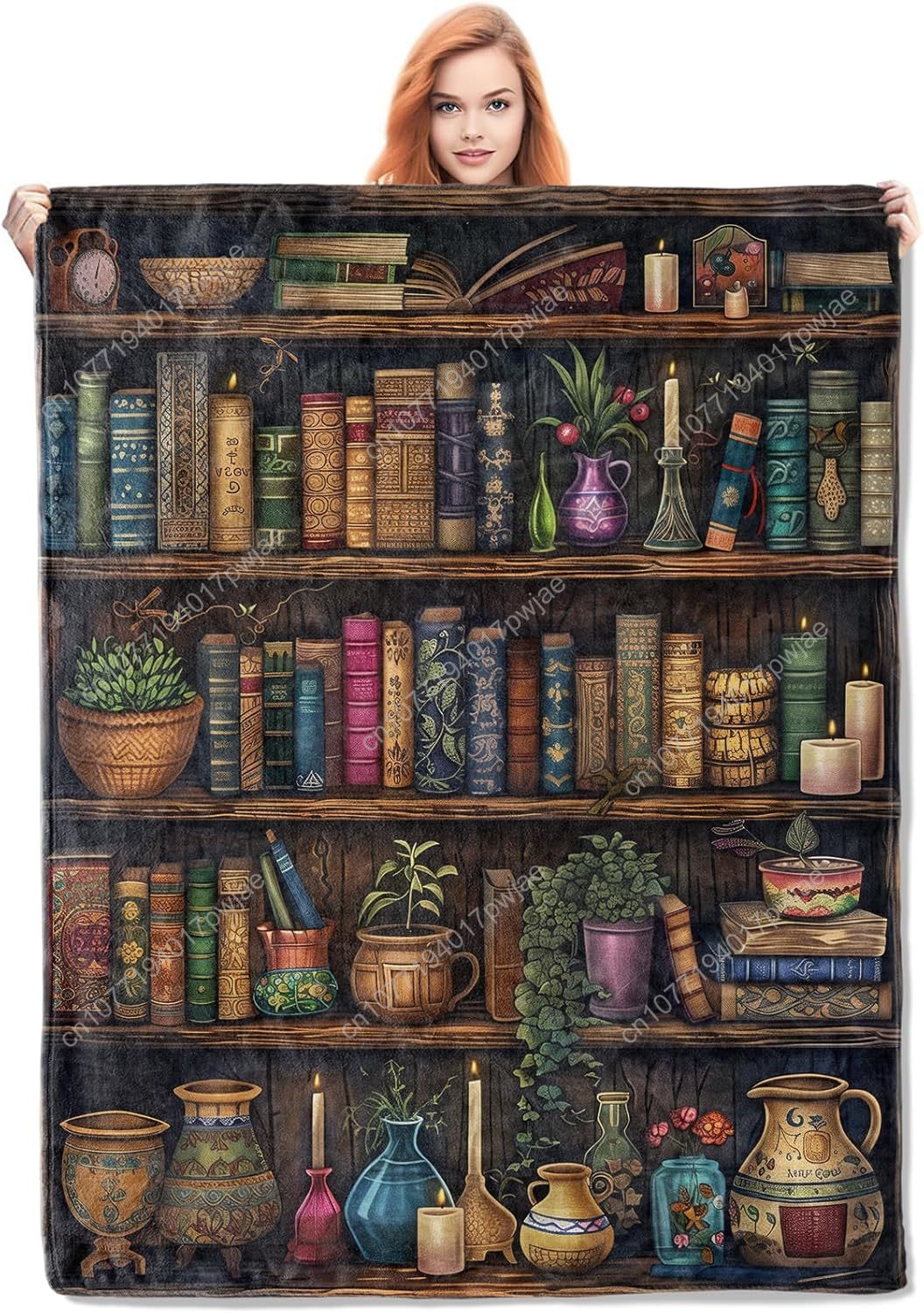 Vintage Bookshelf Blanket Read - Home Of Textiles 리뷰 및 가격