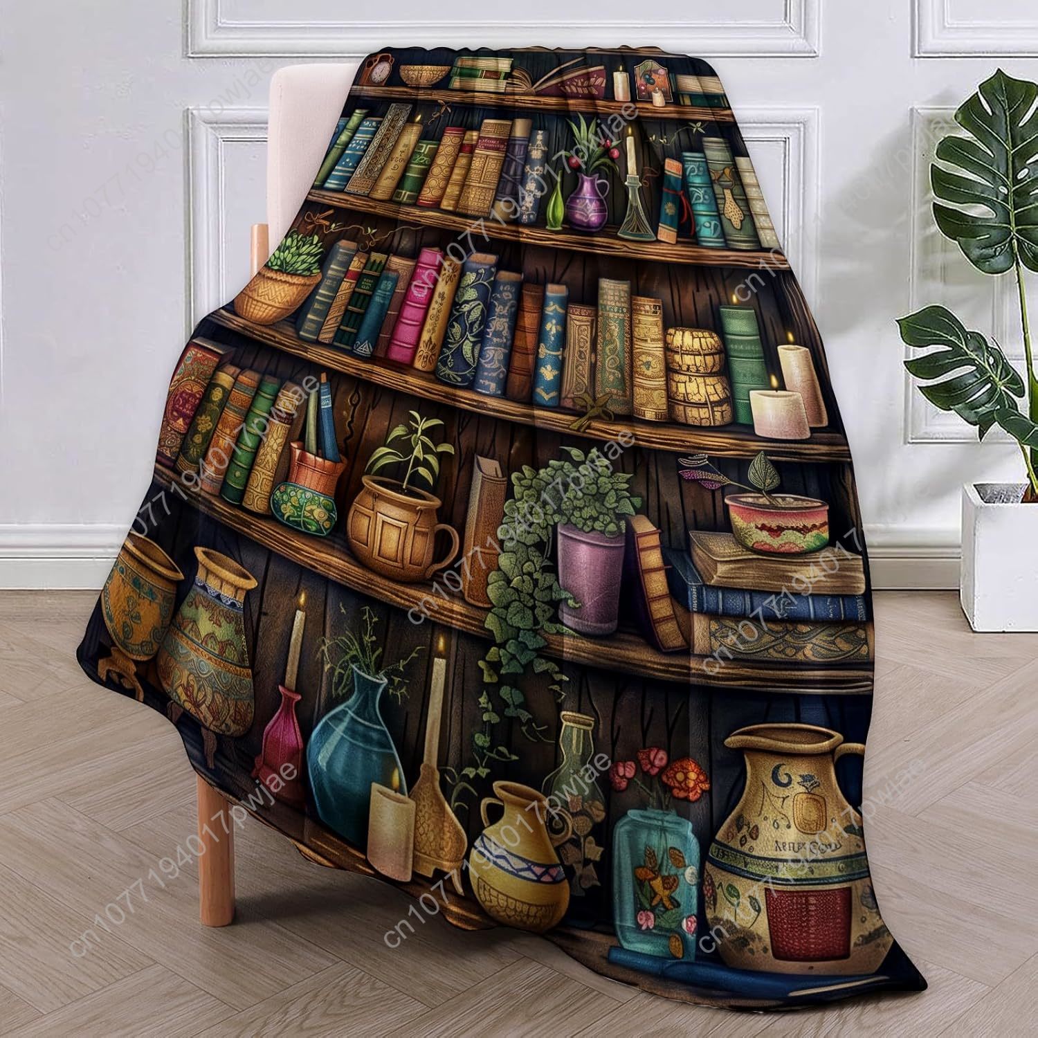 Vintage Bookshelf Blanket Read - Home Of Textiles 리뷰 및 가격