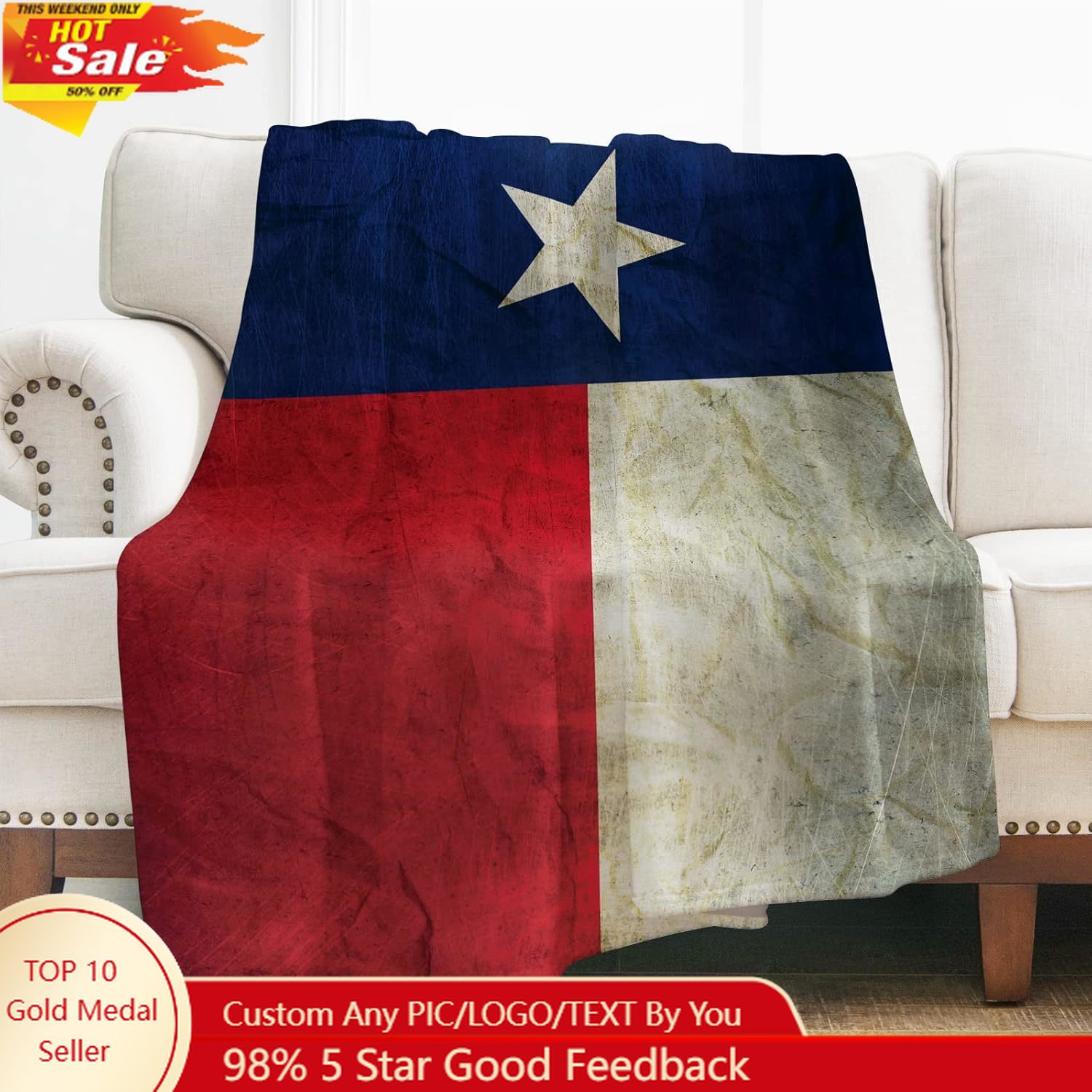 Levens Texas Flag Throw Blanke - Home Of Textiles 리뷰 및 가격