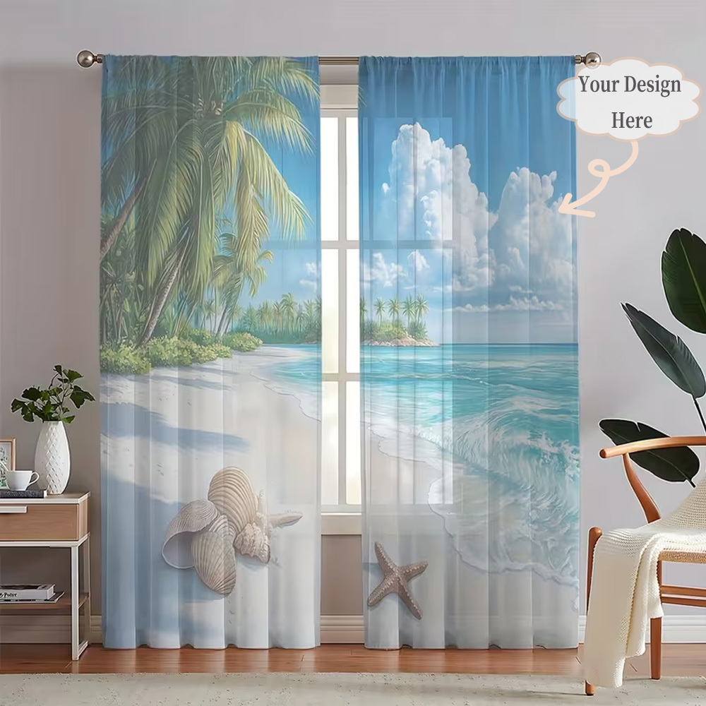 Custom 2D Flat 2pcs Sheer Curt - Home Textiles Images 리뷰 및 가격