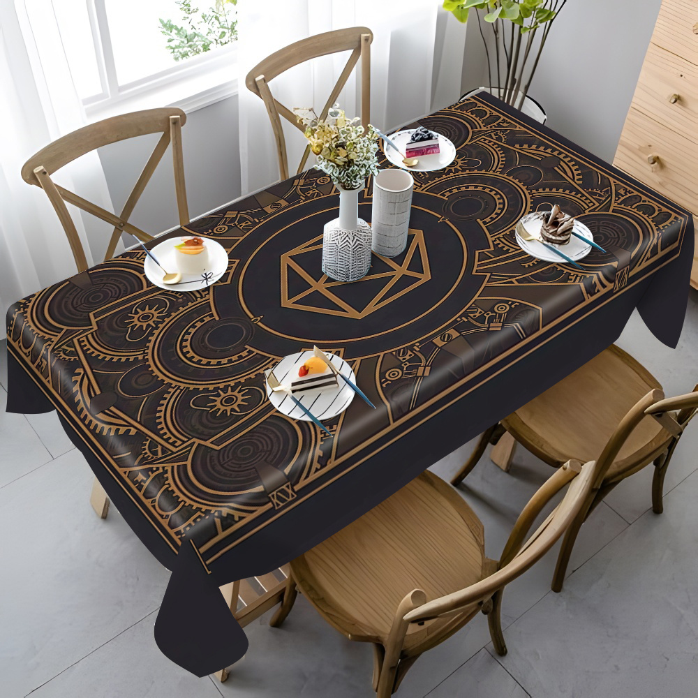 Steampunk Black Golden Gear Pa - Home Of Textiles 리뷰 및 가격