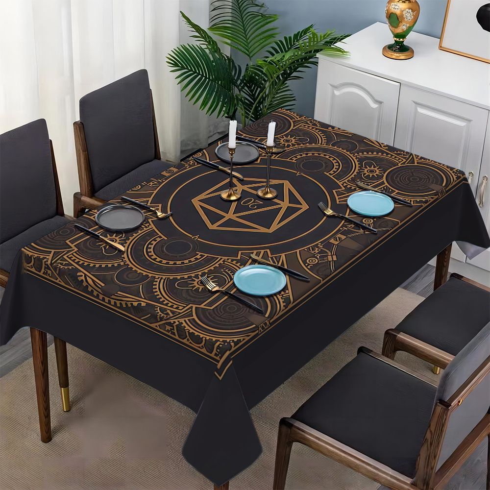 Steampunk Black Golden Gear Pa - Home Of Textiles 리뷰 및 가격
