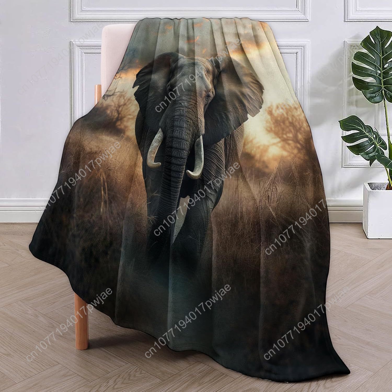 Elephant Fleece Blanket, Reali - Home Of Textiles 리뷰 및 가격