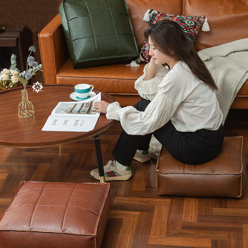 Moroccan PU Leather Pouf Floor - Floor Cushion Pouf 리뷰 및 가격