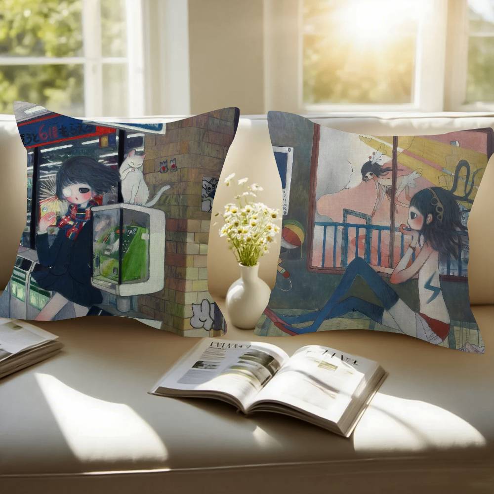 Art Aya Takano Girl  Pillow An - Aya Home Textiles 리뷰 및 가격