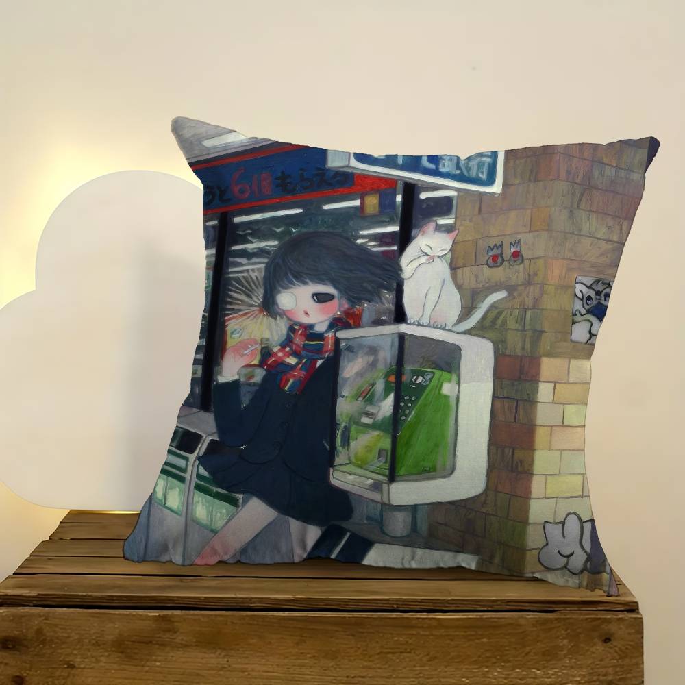 Art Aya Takano Girl  Pillow An - Aya Home Textiles 리뷰 및 가격