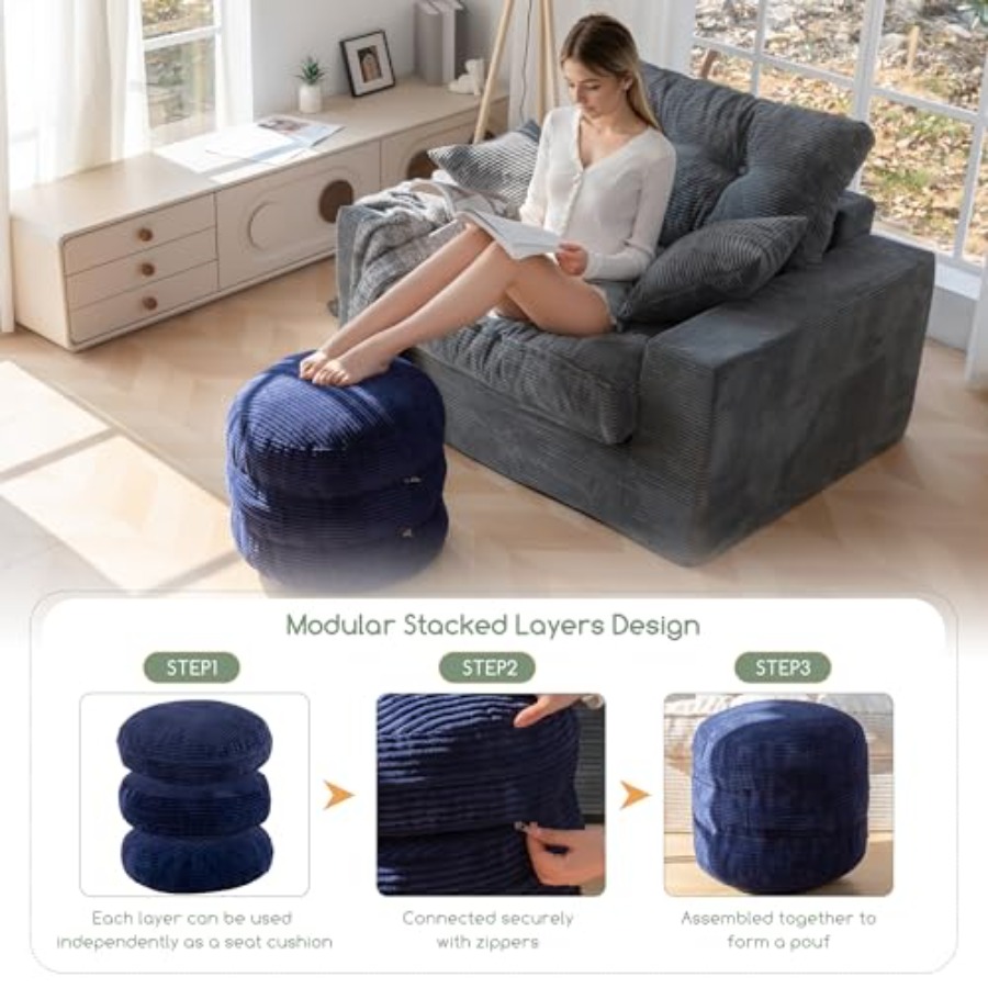 Living room foam-filled pouf o - Floor Cushion Pouf 리뷰 및 가격