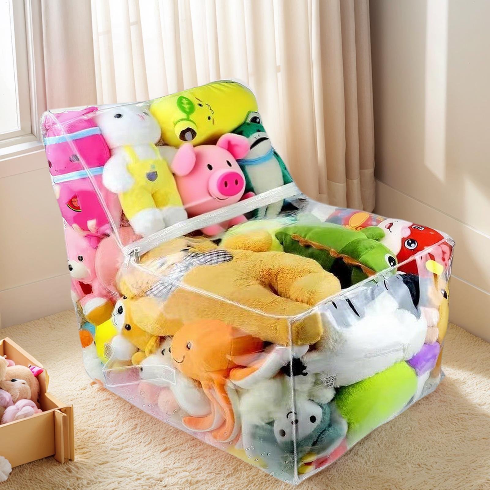 Clear Stuffed Animal Bean Bag  - Floor Cushion Pouf 리뷰 및 가격