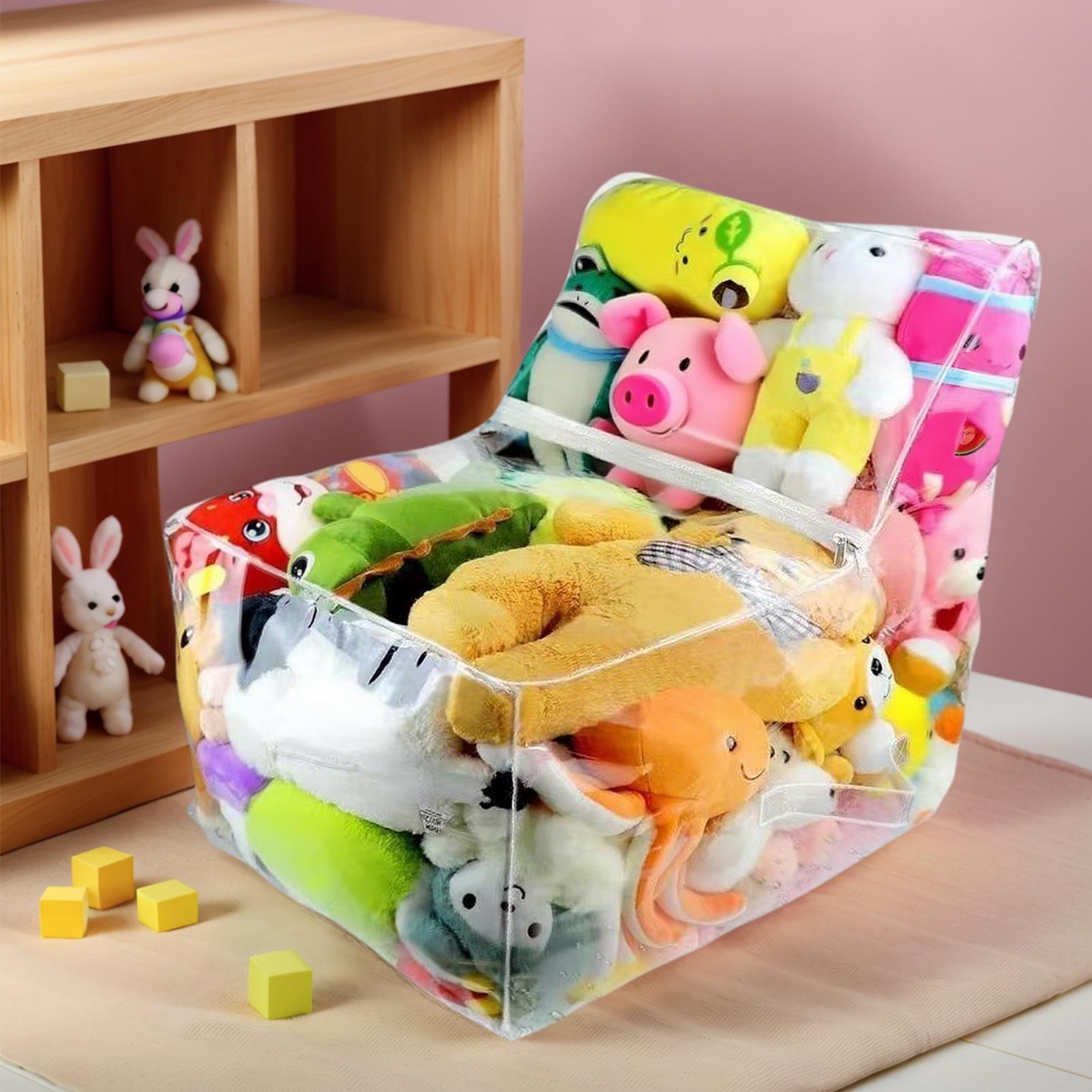 Clear Stuffed Animal Bean Bag  - Floor Cushion Pouf 리뷰 및 가격