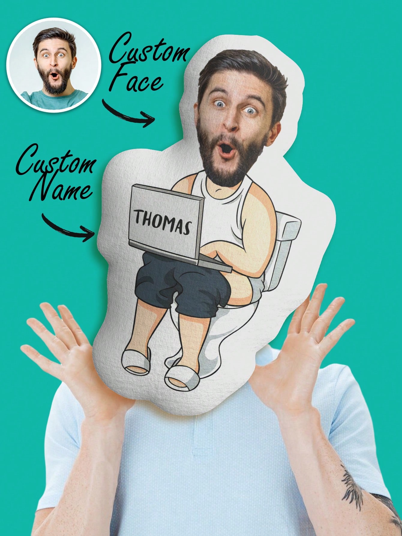 Custom Funny Ugly Face Pillow  - Home Of Textiles 리뷰 및 가격