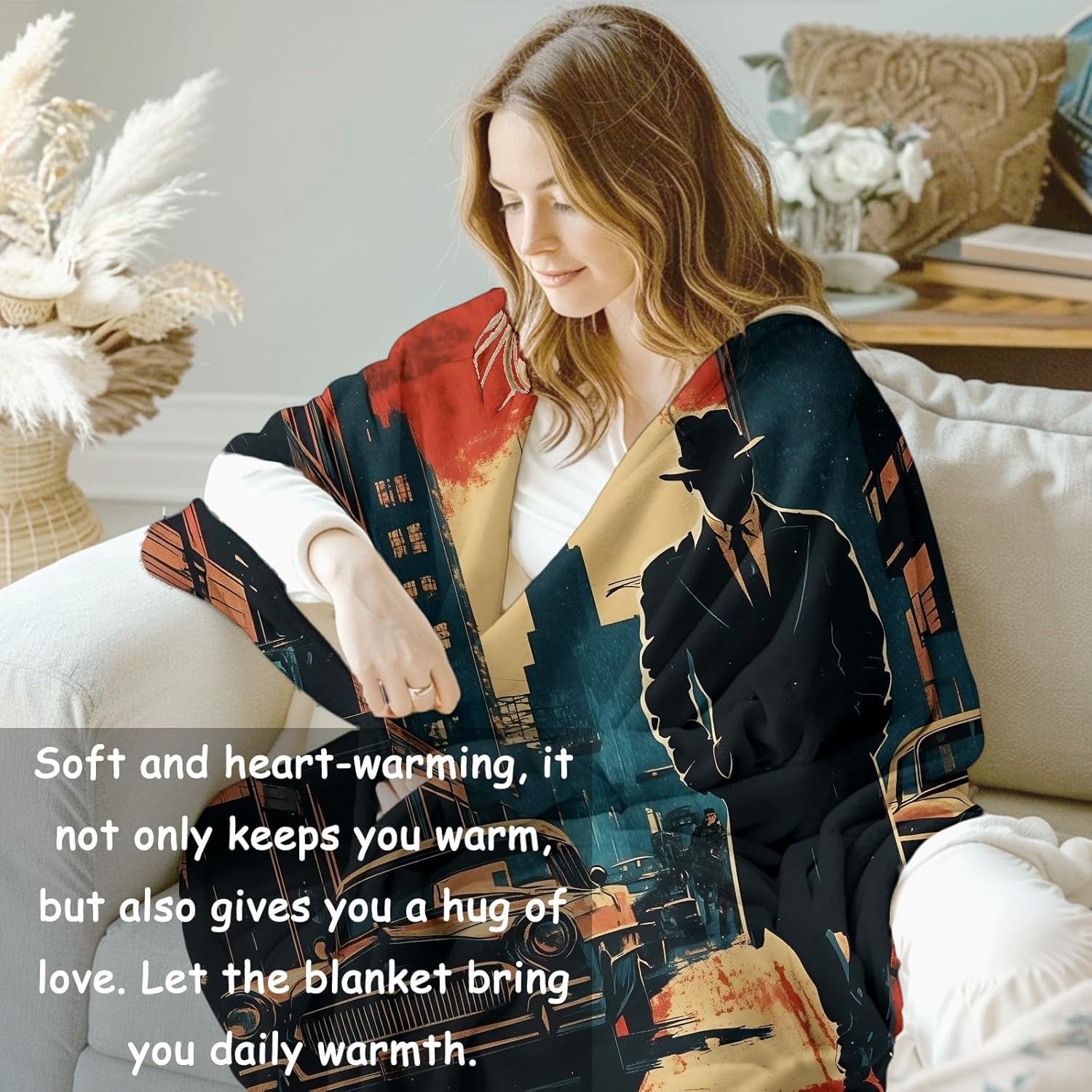 Noir Detective Blanket Gifts f - Home Of Textiles 리뷰 및 가격
