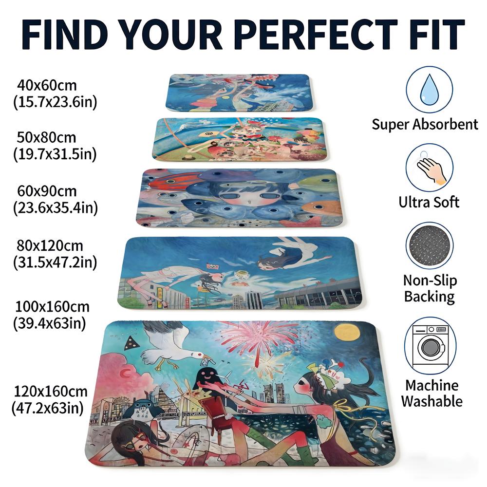 A-Aya Takano Anime Floor Mat F - Aya Home Textiles 리뷰 및 가격