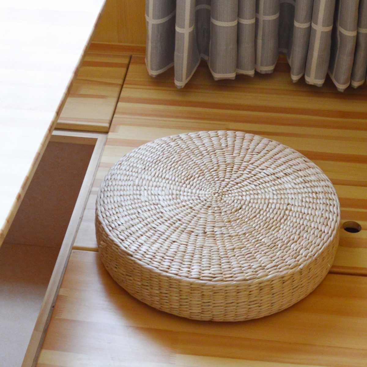 40x6cm Natural Straw Round Fut - Floor Cushion Pouf 리뷰 및 가격