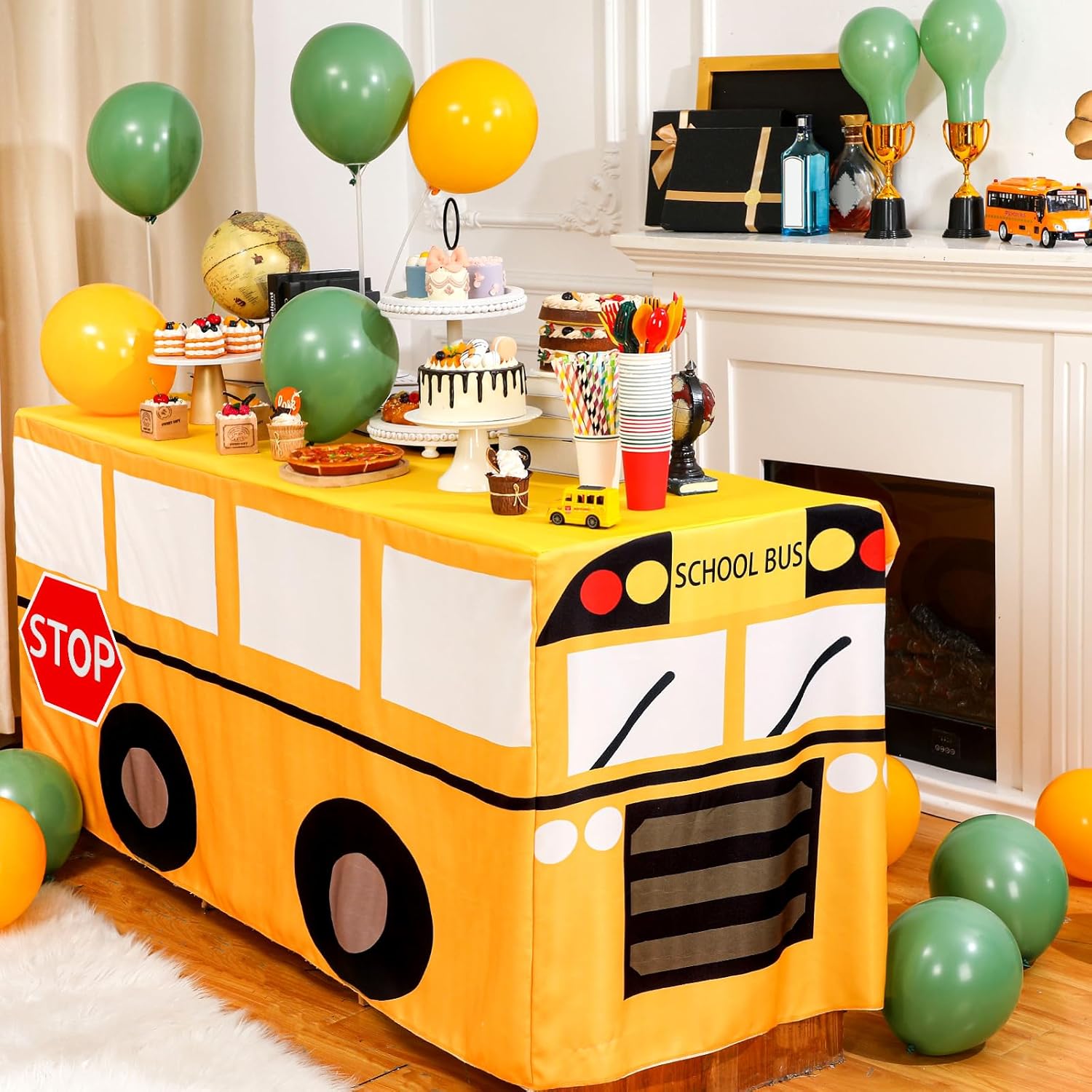 Cartoon School Bus Tablecloth  - Home Textiles News 리뷰 및 가격