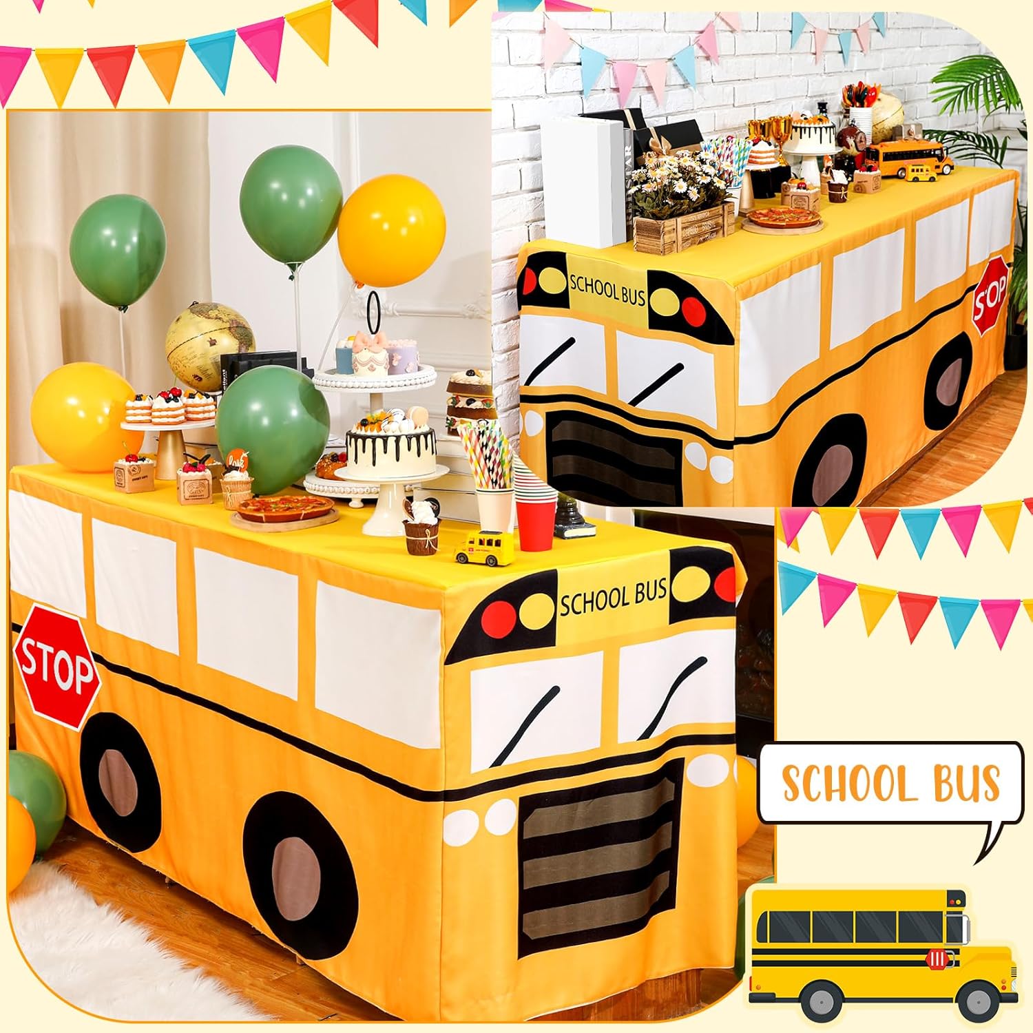 Cartoon School Bus Tablecloth  - Home Textiles News 리뷰 및 가격