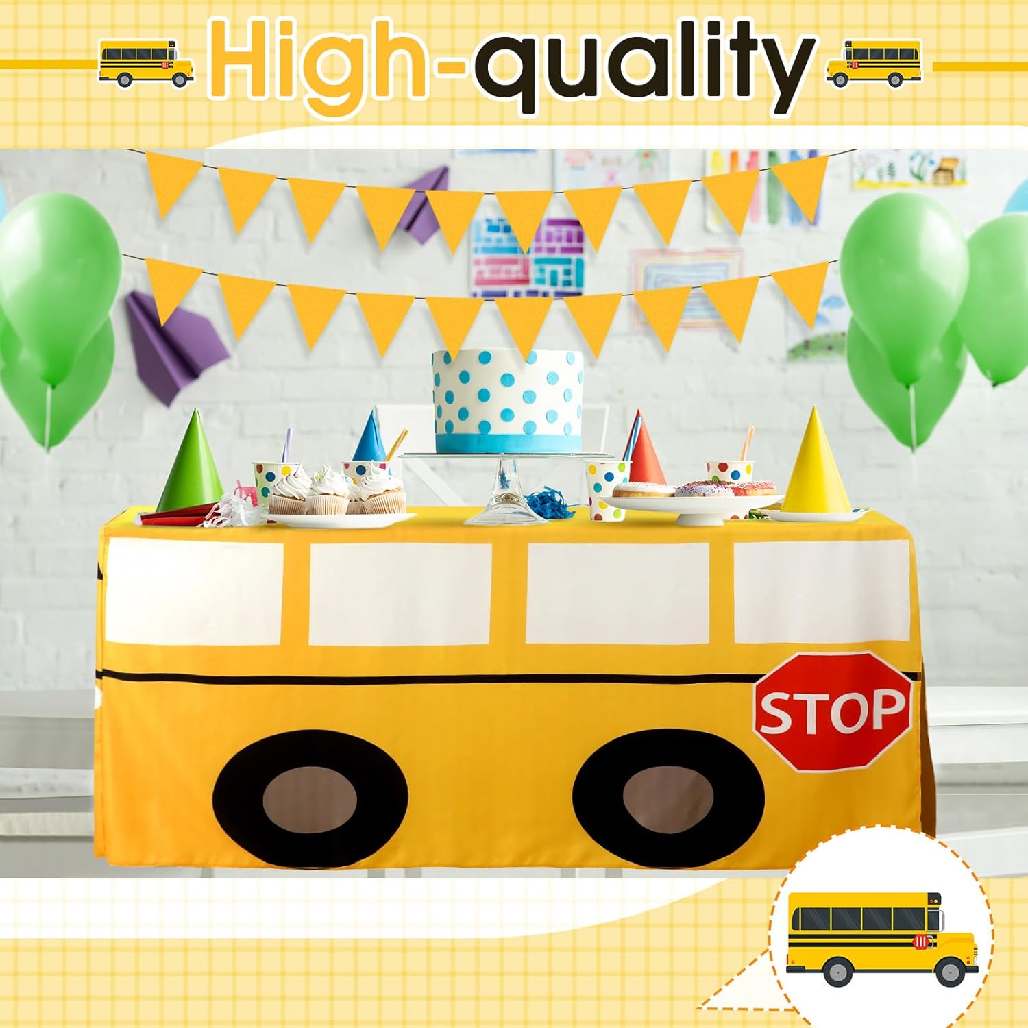 Cartoon School Bus Tablecloth  - Home Textiles News 리뷰 및 가격