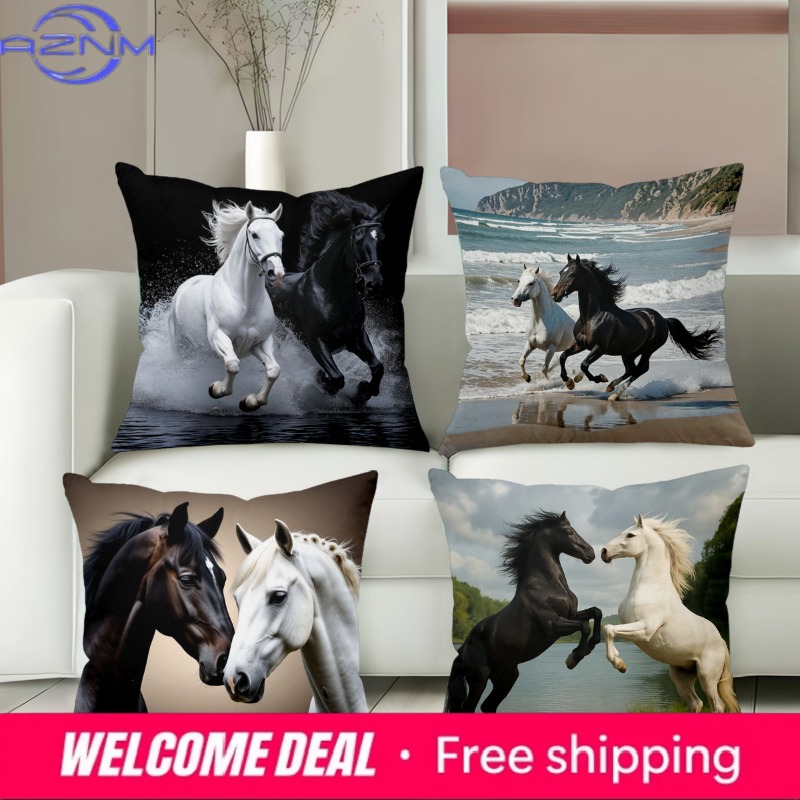 Horse Patterned Cushion Covers - Home Textiles Images 리뷰 및 가격