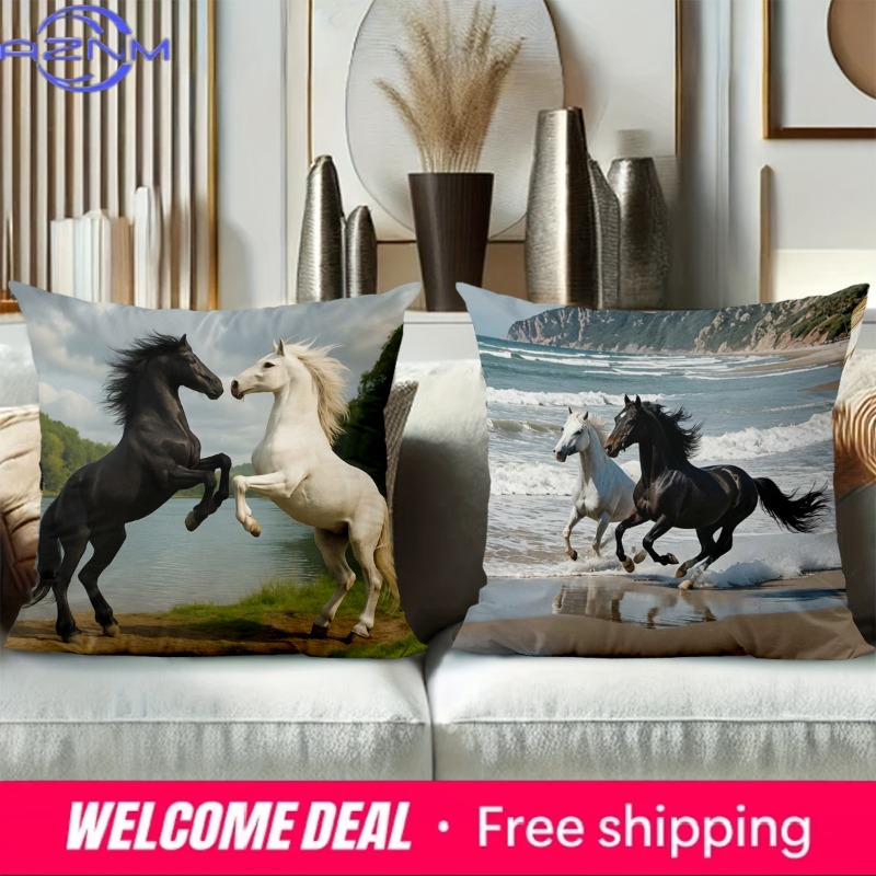 Horse Patterned Cushion Covers - Home Textiles Images 리뷰 및 가격